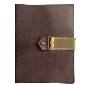 Brown Leather Portfolio with Gold Accent